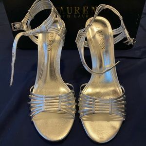 LAUREN RALPH LAUREN Silver Strappy Heels